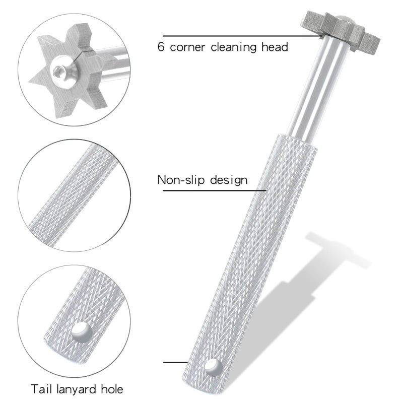 VIPMOON Golf Club Cleaner Kit, 2 Pcs Groove Sharpener Tool and 1 Pcs Club Cleaner Brush Retractable, Groove Sharpener Re-Grooving Tool for Golf Accessories for Men (Silver) - Image 3